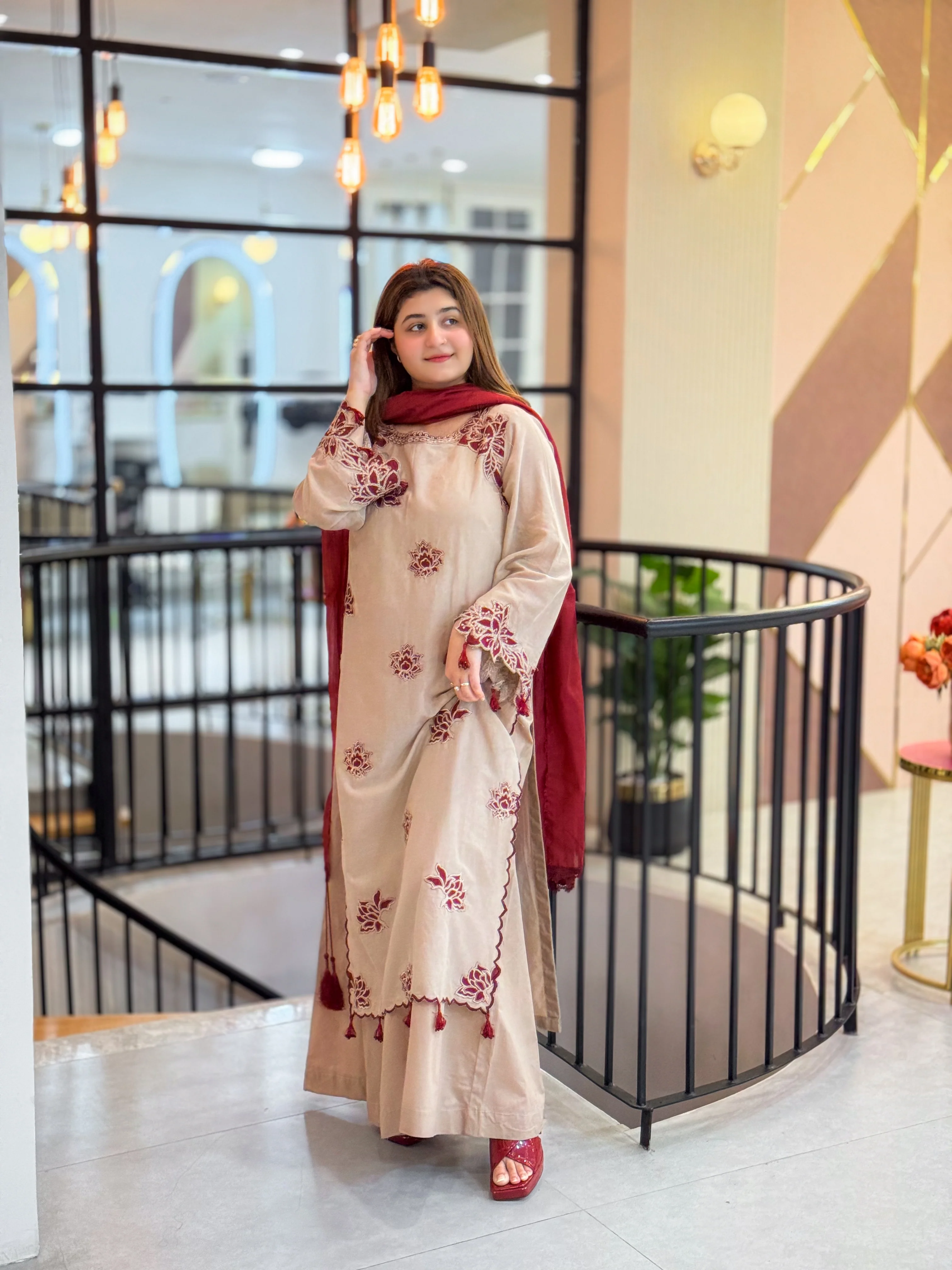 Crimson Bloom 3pc Suit